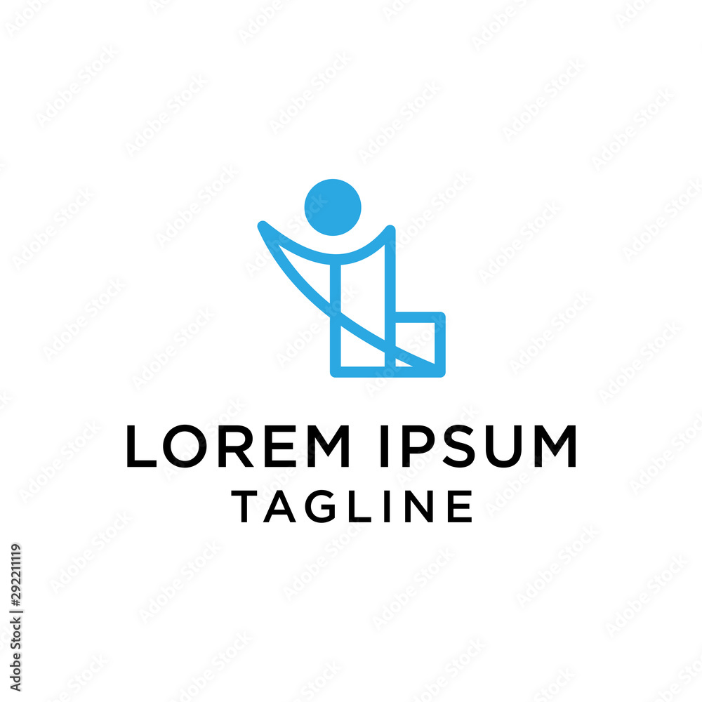 initial L letter logo template with human design,vector logo for business corporate, element , Abstract, fitness, health, coach, illustration design