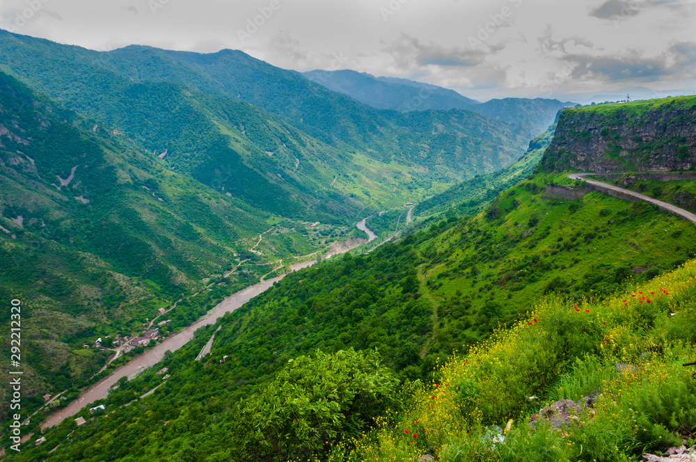 The Debed river canyon with beautiful mountains, Armenia