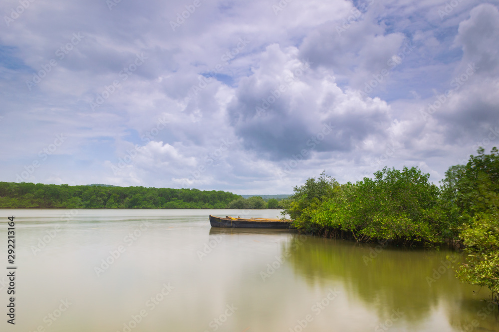 Fototapeta premium Beautiful monsoon fishing landscape in India