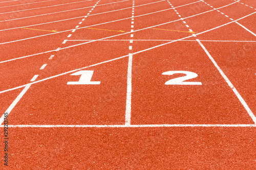 1 2 number, start or finish position on race track in football stadium.