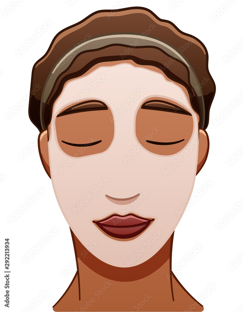 African american woman with pink face mask African american woman with pink face mask