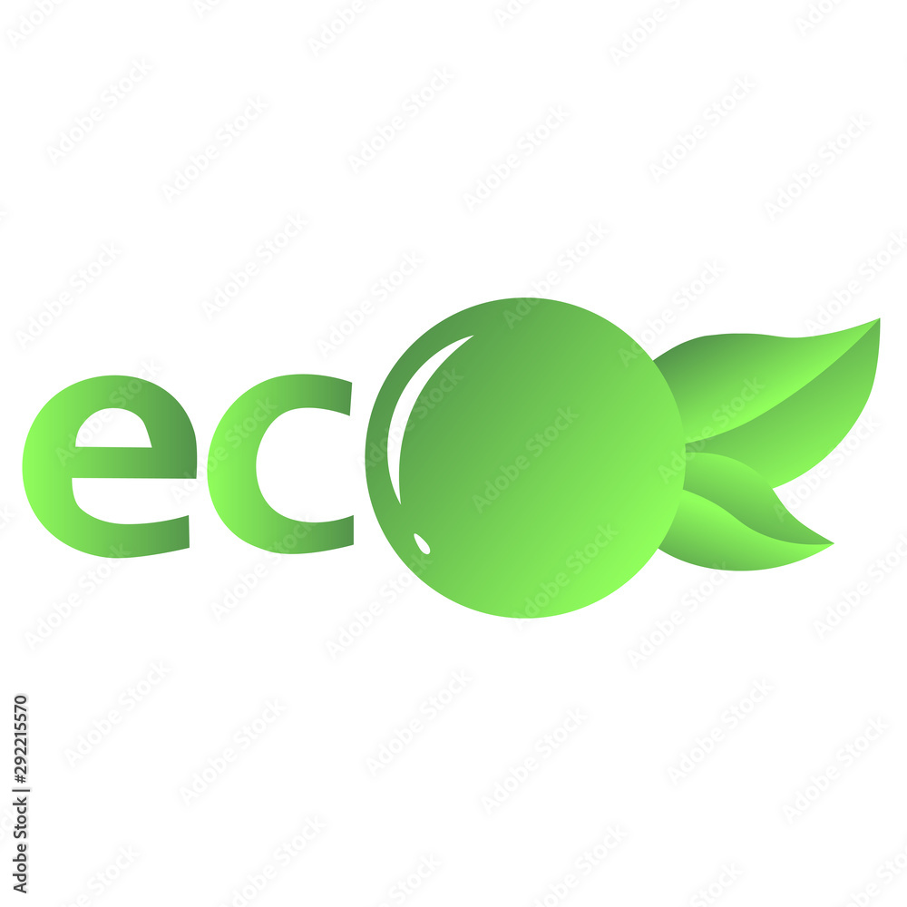 Eco logo. Zero vaste. Green glass with leaf. Icon for company. Vector illustration. Eco logo. Zero vaste. Green glass with leaf. Icon for company. Vector illustration.