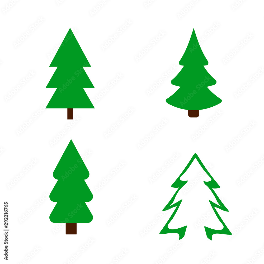 Set icons Christmas tree, Xmas fir symbols, graphic design template, app icons, vector illustration Set icons Christmas tree, Xmas fir symbols, graphic design template, app icons, vector illustration