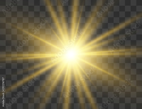 Glow light effect. Star burst with sparkles.Sun. Vector illustration