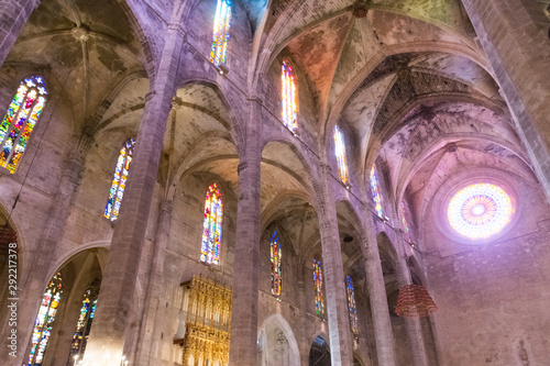 Palma de Mallorca. The interior of the Catedral de Mallorca. photo