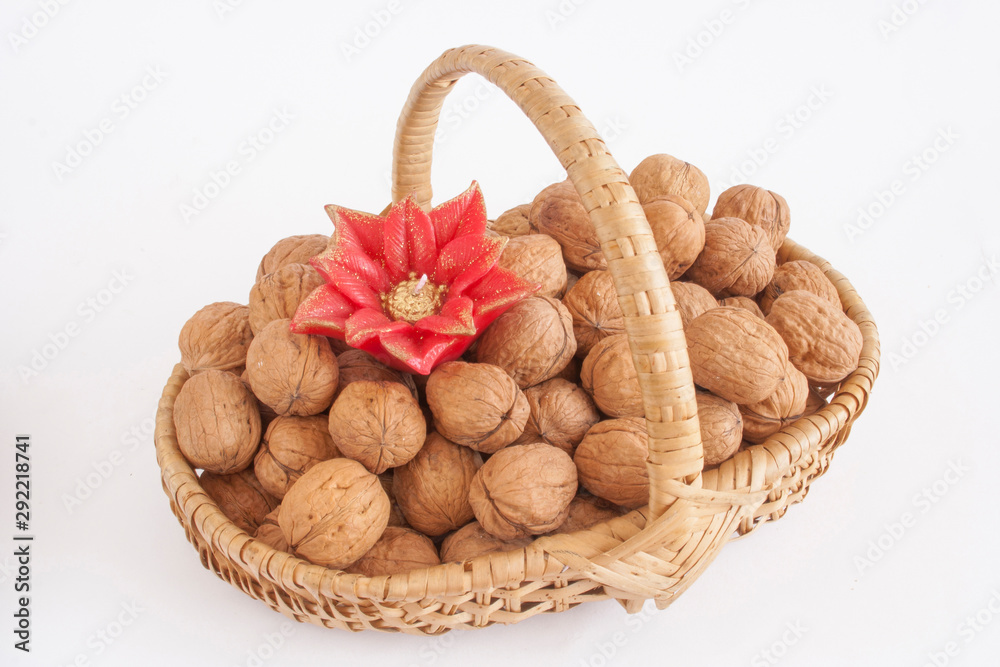 Nuts in a Basket and Flower Nuts in a Basket and Flower