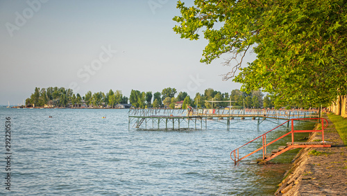 View on lake Balaton in sunset