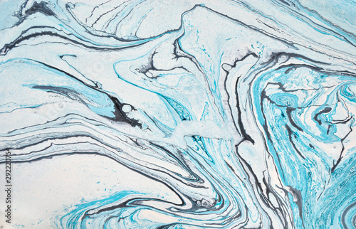 Blue marble abstract acrylic background. Marbling artwork texture. Liquid acrylic pattern