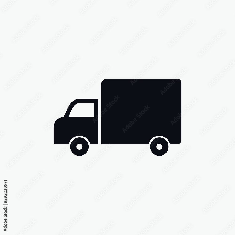 Simple truck silhouette, delivery icon. Vector illustration Simple truck silhouette, delivery icon. Vector illustration