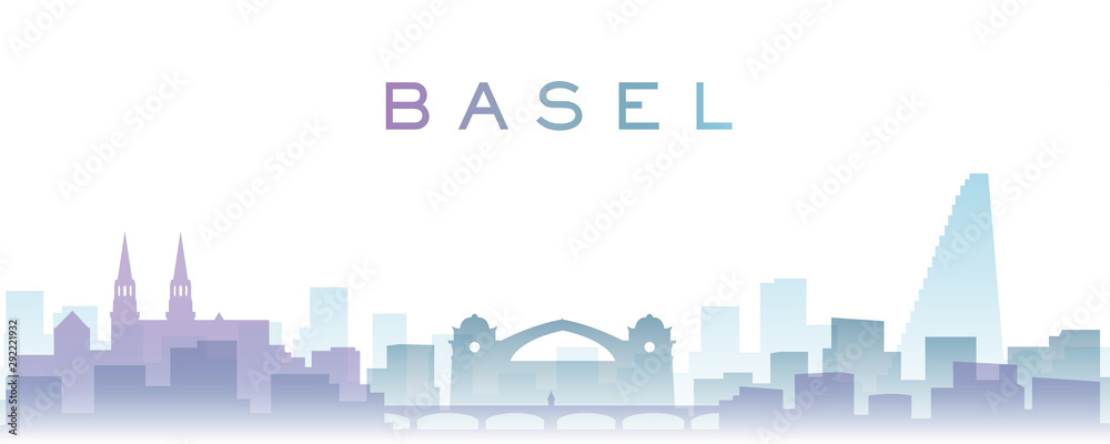 Basel Transparent Layers Gradient Landmarks Skyline