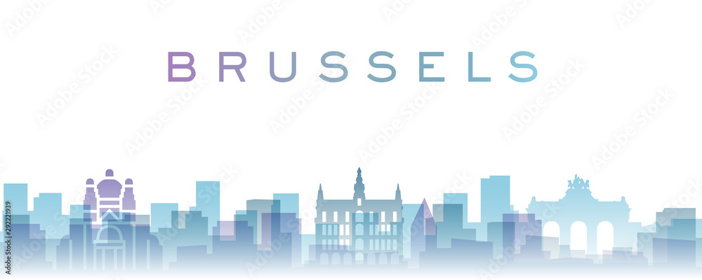 Brussels Transparent Layers Gradient Landmarks Skyline