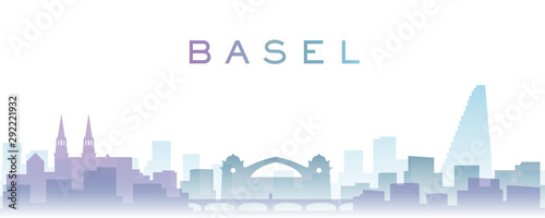 Basel Transparent Layers Gradient Landmarks Skyline