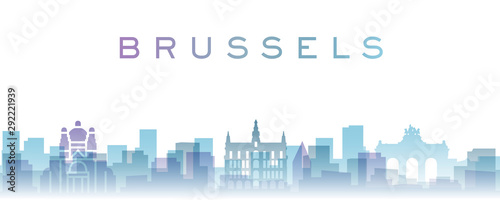 Brussels Transparent Layers Gradient Landmarks Skyline