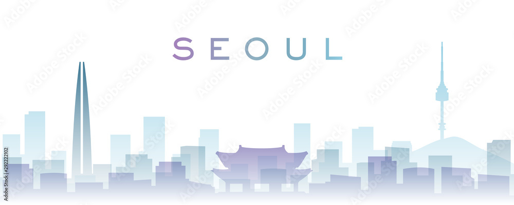 Seoul Transparent Layers Gradient Landmarks Skyline