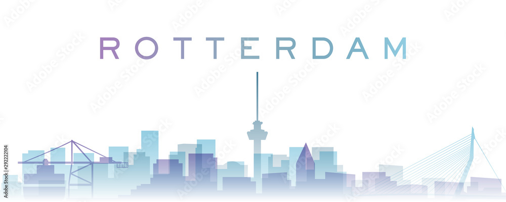Rotterdam Transparent Layers Gradient Landmarks Skyline