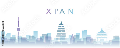 Xi'an Transparent Layers Gradient Landmarks Skyline