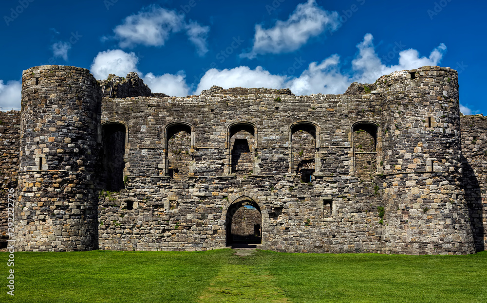 Ancient Beaumaris Castle in Wales, Great Britain, United Kingdom