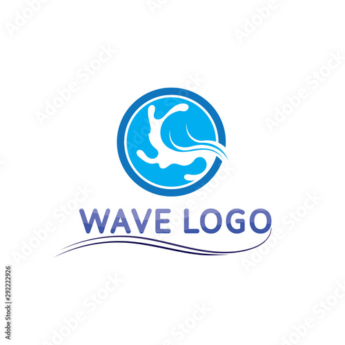 water and Waves beach logo and symbols template icons app