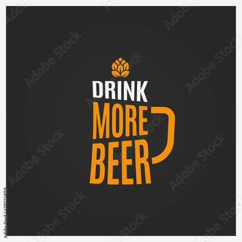 Beer mug logo. Vintage glass of beer lettering