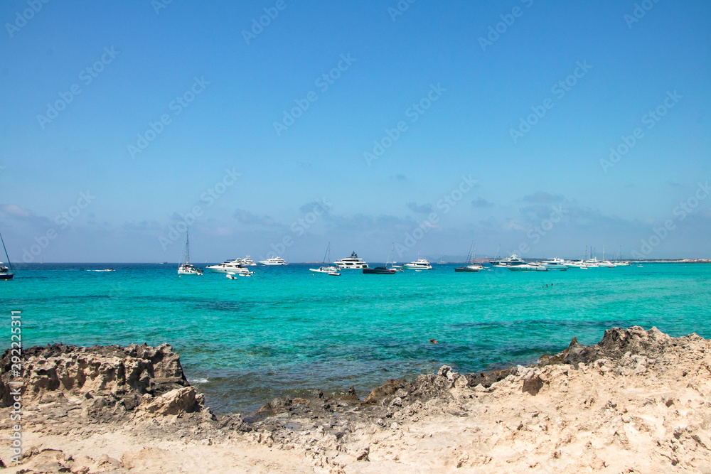 beach and tropical sea from Island formentera