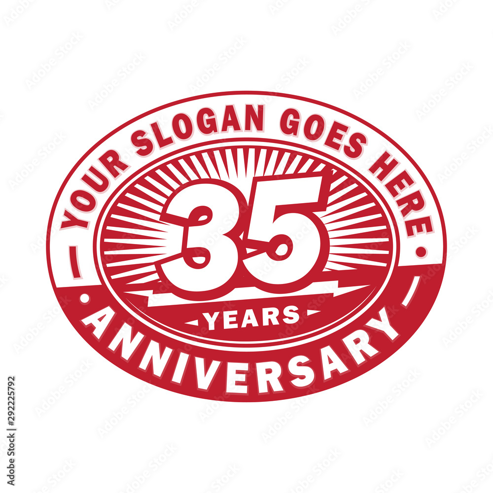 35 years anniversary design template. 35th logo. Red design - vector and illustration. 35 years anniversary design template. 35th logo. Red design - vector and illustration.