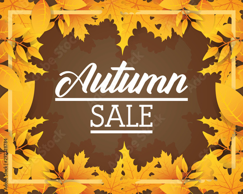 autumn sale seasonal label icon