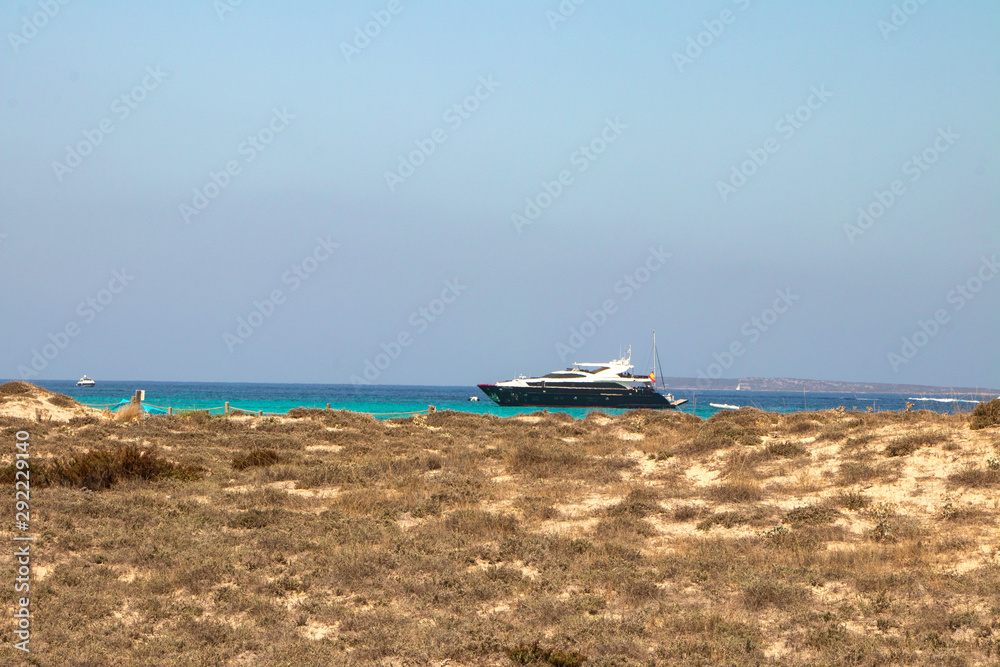 Fototapeta premium The road with dunes-Formentera