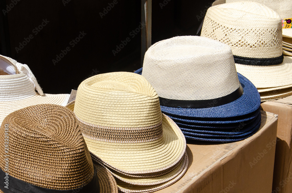 Straw hats on the street Malta