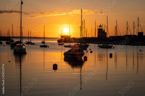 sunset at marina