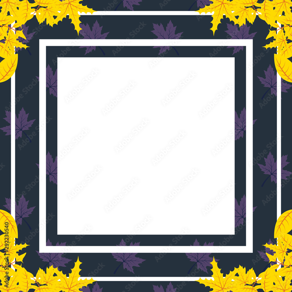 Obraz premium autumn leafs foliage square frame