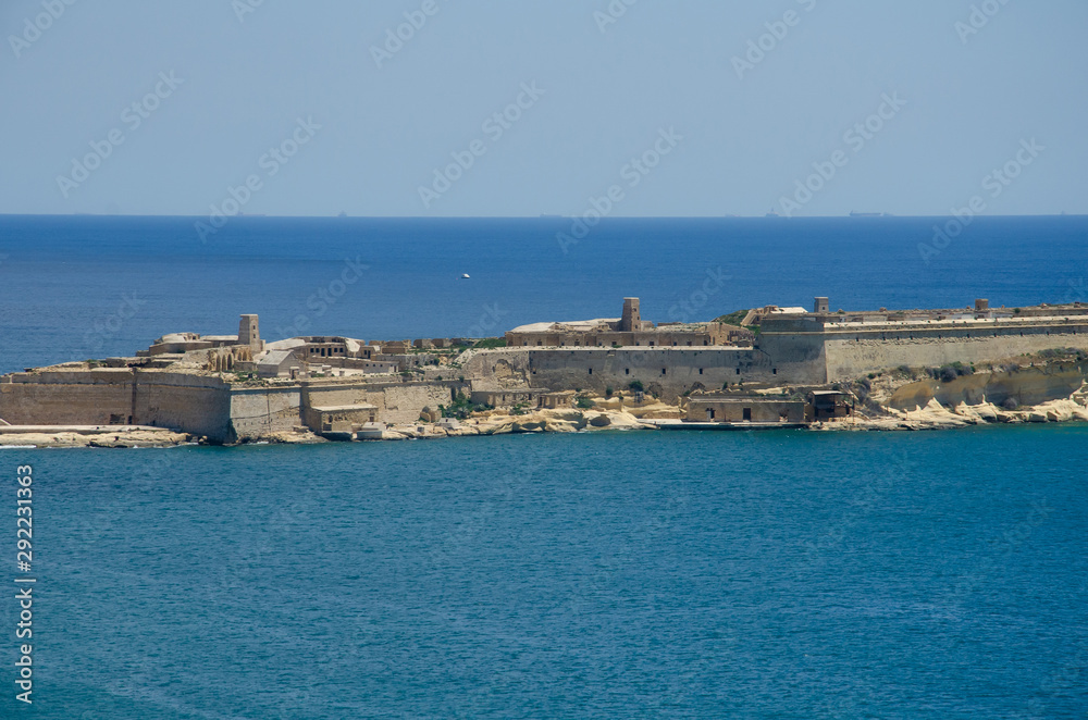 Panoramic view of Fort Ricasoli in Malta. Place there Game of thrones was filming, famous location. Panoramic view of Fort Ricasoli in Malta. Place there Game of thrones was filming, famous location.