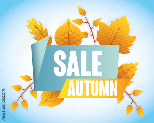 autumn sale seasonal label icon