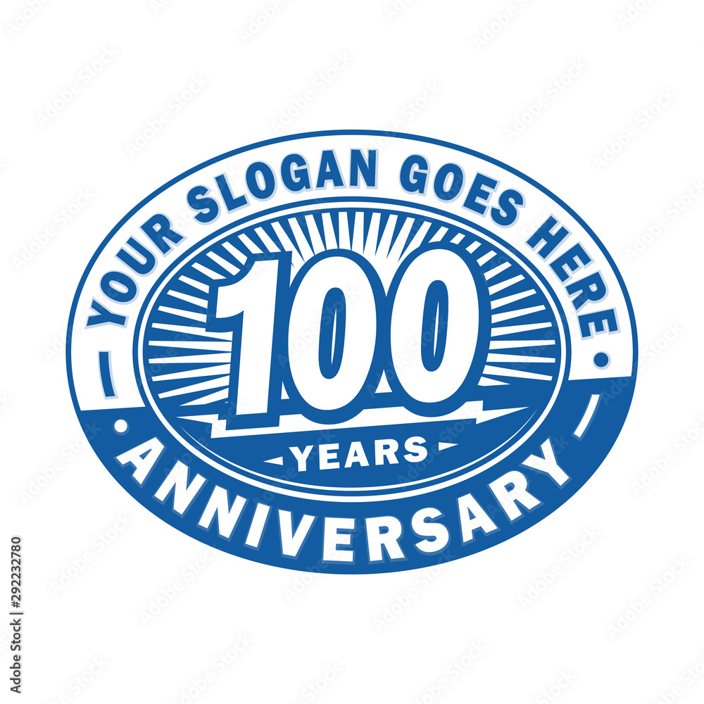 100 years anniversary design template. 100th logo. Blue design - vector and illustration.