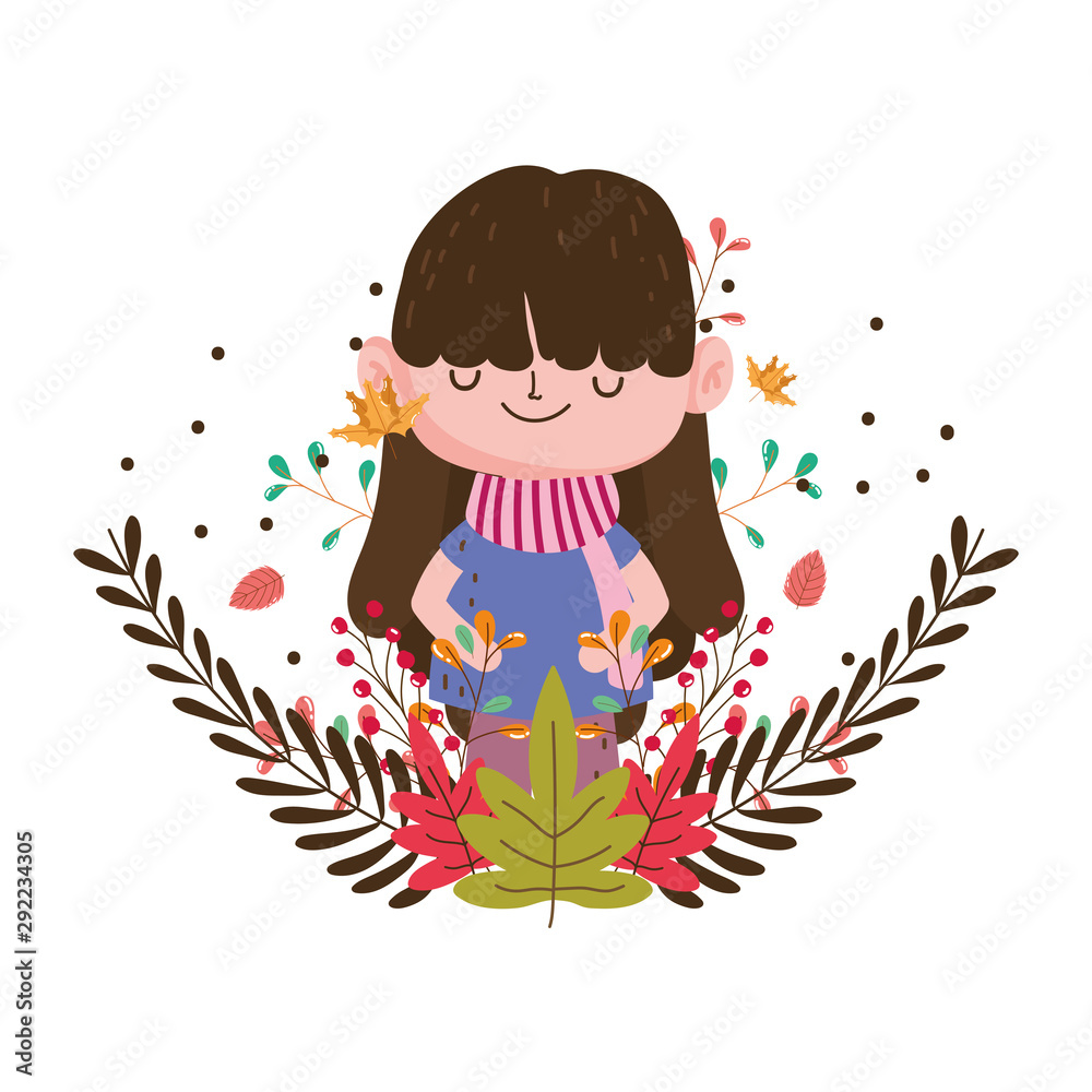 cute kid hello autumn design cute kid hello autumn design