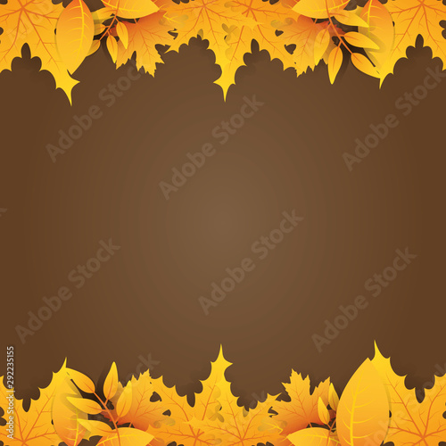 autumn leafs foliage decorative frame