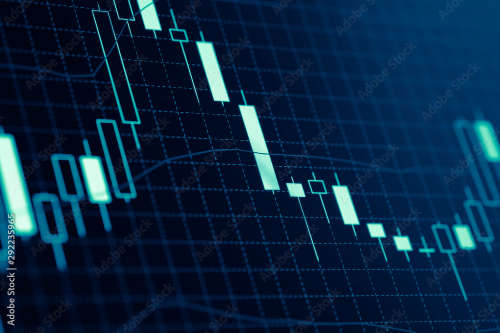 Forex market charts on computer display Forex market charts on computer display