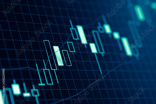 Forex market charts on computer display