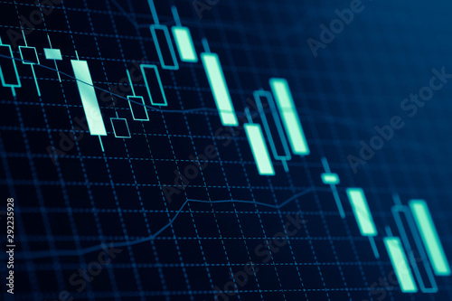 Forex market charts on computer display