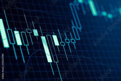 Forex market charts on computer display