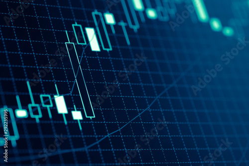 Forex market charts on computer display