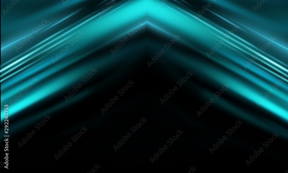 Fototapeta premium Empty blue studio room. Dark background. Abstract dark empty studio room texture. Product showcase spotlight background.