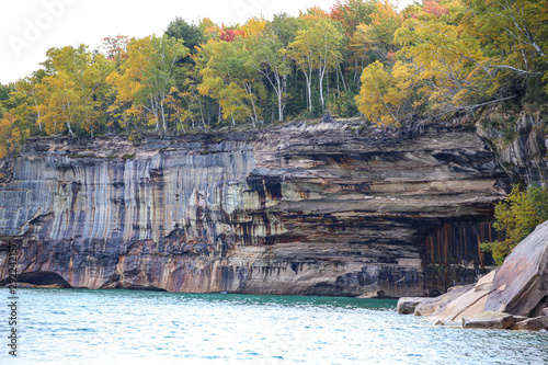 Pictured Rocks National Lakeshore in the south shore of Lake Superior in Michigan   s Upper Peninsula.