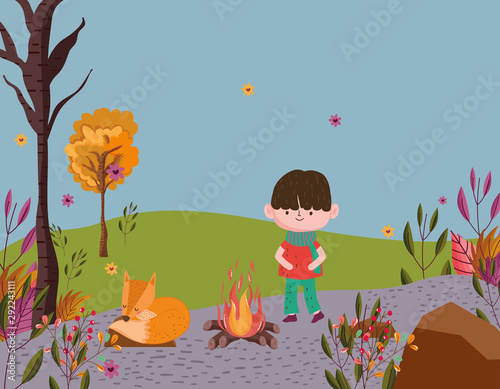 cute kid hello autumn design