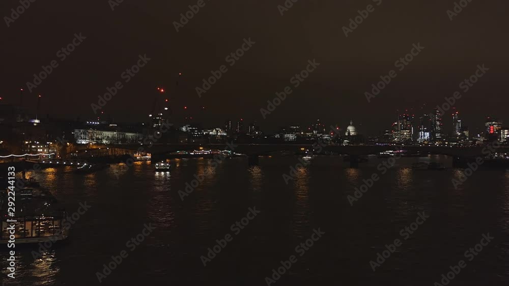 A night view of the bridge on Thames river. A night view of the bridge on Thames river.