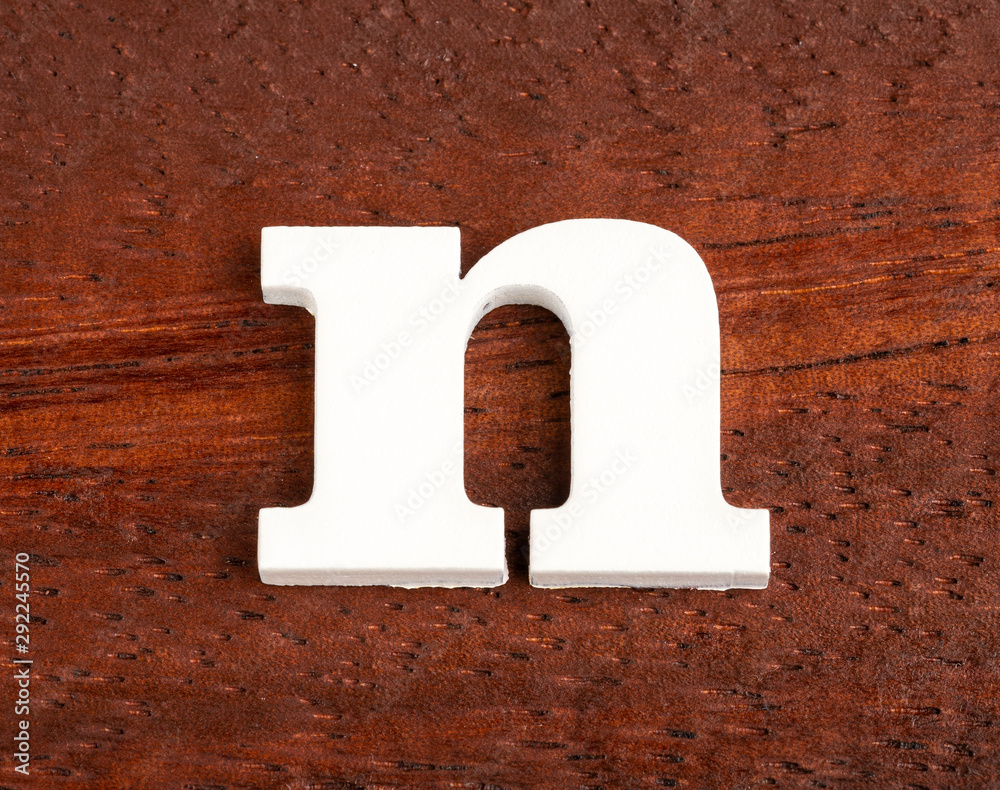 Lowercase letter n - Piece in wood Lowercase letter n - Piece in wood
