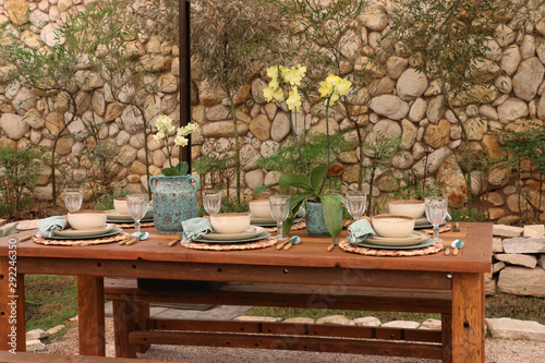 Expoflora/Holambra/Brazil - 09/20/2019 : decorated garden table