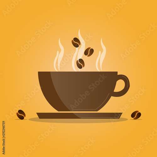 Coffee Day. Cup of coffee. Vector, illustration and background.