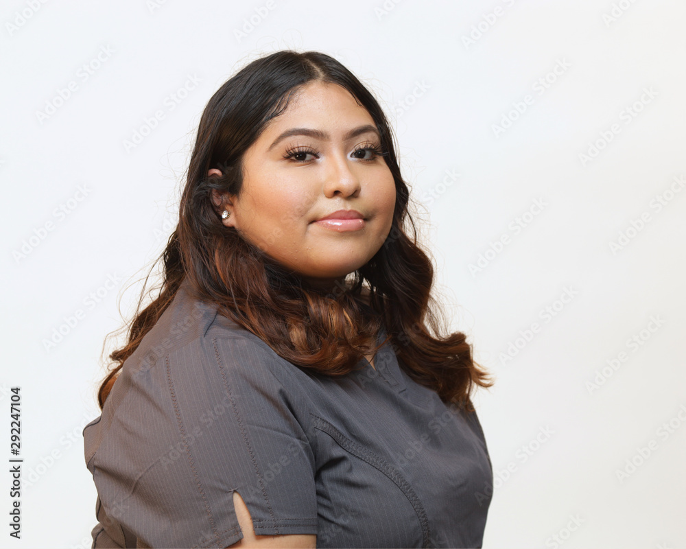 Healthcare professionals, nurse against a white background with copy space Healthcare professionals, nurse against a white background with copy space