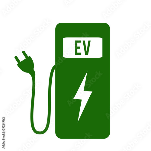 Electric car charging station icon