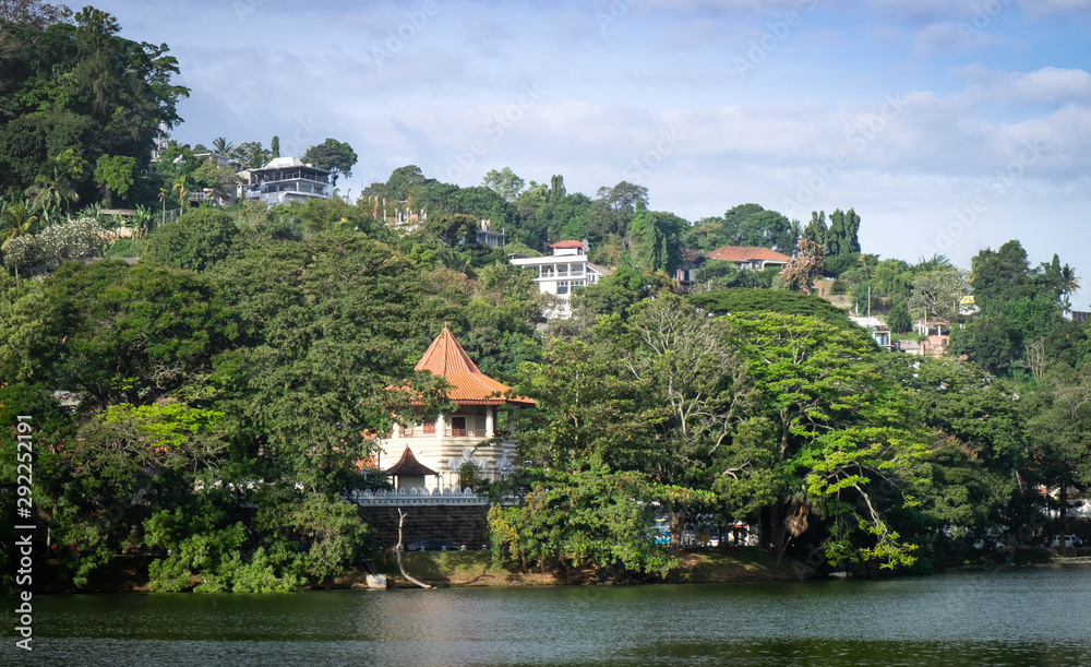 The lake of Kandy city in Sri Lanka. Located at the center of city.